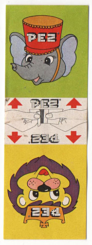 PEZ - Stickers - Sticker Doubles (1970s) - Square - Lion/Elephant