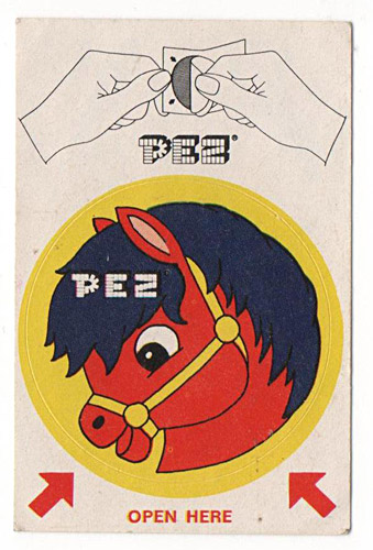 PEZ - Stickers - Sticker Singles (1970s) - Instructions top - Pony