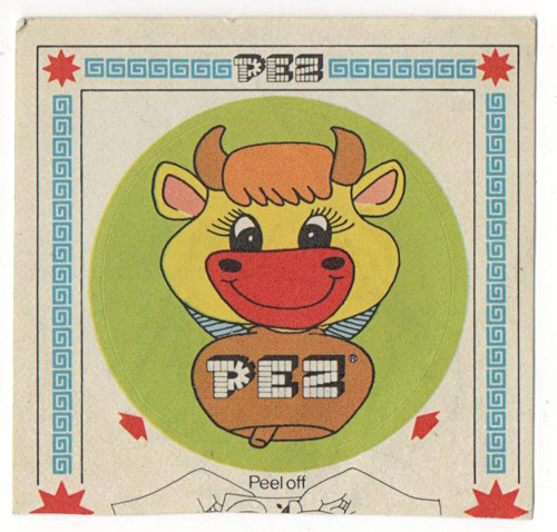 PEZ - Stickers - Sticker Singles (1970s) - Ornament border - Cow