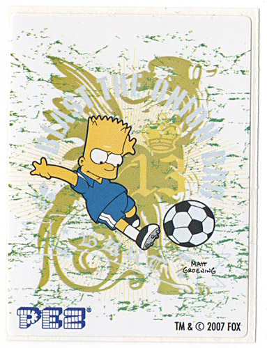 PEZ - Stickers - The Simpsons - 2007 - Bart Simpson soccer