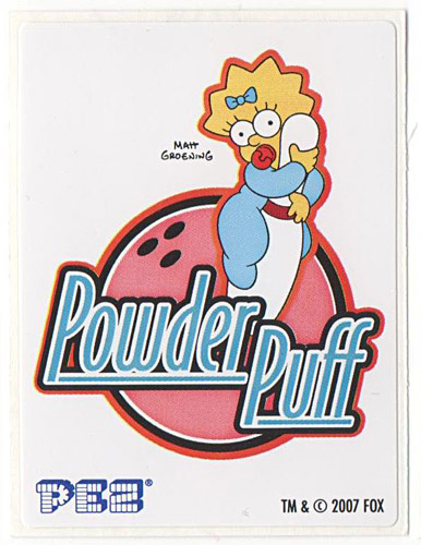 PEZ - Stickers - The Simpsons - 2007 - Meggie Simpson powder puff