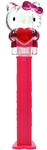 PEZ - Fullbody - Hello Kitty with Heart - Crystal Kitty with crystal red bow and heart