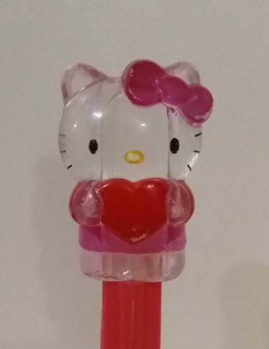 PEZ - Fullbody - Hello Kitty with Heart - Crystal Kitty with crystal red bow and heart