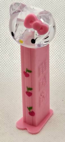 PEZ - Crystal Collection - Clear Crystal Head Pink Bow