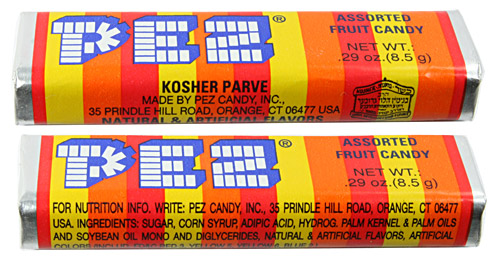 PEZ - Major Types - US Plain - kosher - US Kosher - US 16