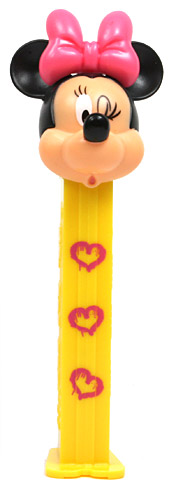 PEZ - Bowtique - 2014 - Minnie Mouse - pink bow, straight eyelashes, twinkled eye - E