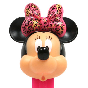PEZ - Bowtique - 2014 - Minnie Mouse - leopard bow, straight eyelashes - E