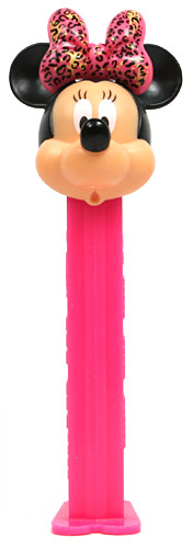 PEZ - Bowtique - 2014 - Minnie Mouse - leopard bow, straight eyelashes - E