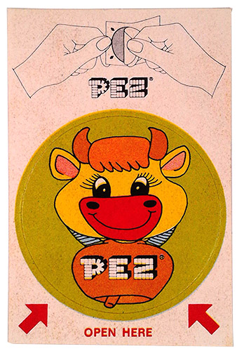 PEZ - Stickers - Sticker Singles (1970s) - Instructions top - Cow