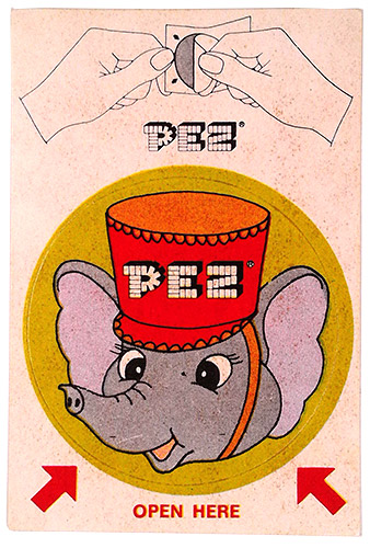 PEZ - Sticker Singles (1970s) - Instructions top - Elephant