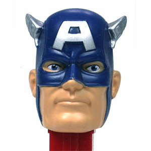 PEZ - Super Heroes - Marvel - Captain America - Dark Blue Hood - B