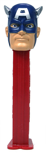 PEZ - Super Heroes - Marvel - Captain America - Dark Blue Hood - B