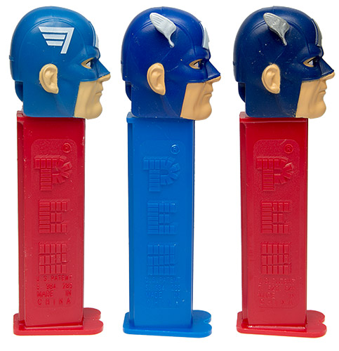 PEZ - Super Heroes - Marvel - Captain America - Dark Blue Hood - B