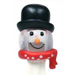 PEZ - Snowman E Clear Crystal Head and Black Hat
