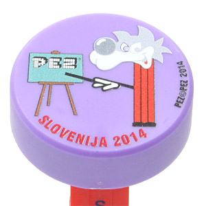 PEZ - Slovenian PEZ 2014 - Puck - Light Grey Hair - Purple