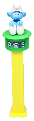 PEZ - Smurfs - Click - Smurf - Sitting, White Hat - C