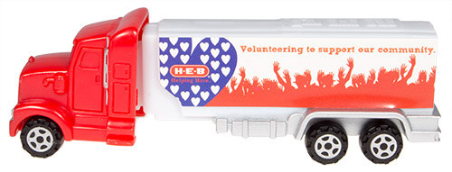 PEZ - Advertising H-E-B - Truck - Red cab, white truck - volunteering