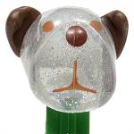 PEZ - Barky Brown  Crystal Glitter Head on Snowman with 3 snowflakes