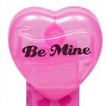 PEZ - Be Mine  Black on Cloudy Crystal Pink (c) 2008 on Dark Pink on short pink