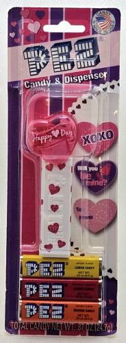 PEZ - Valentine - 2015 - Happy ♥ Day - White on Clear Crystal Pink (c) 2008