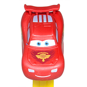 PEZ - Cars - Cars 2 - Lightning McQueen - grey emblem - B