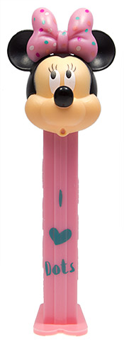 PEZ - Bowtique - 2015 - Minnie Mouse - pink polka dot bow, straight eyelashes - E