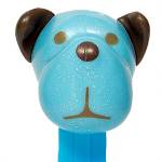 PEZ - Barky Brown Lightblue Head on Light Blue