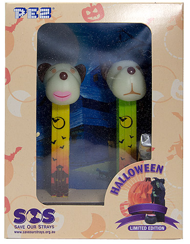 PEZ - AWL / SOS - Halloween 2015 - Barky Brown - White GITD Head