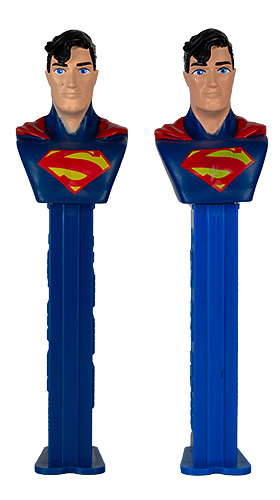 PEZ - Justice League - DC - Superman - black curl, blue straight scarf - B