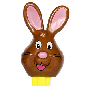 PEZ - Easter - Bunny - Brown Head, black whiskers, black eyebrows - E