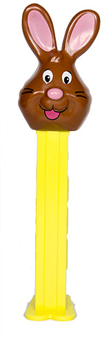 PEZ - Easter - Bunny - Brown Head, black whiskers, black eyebrows - E