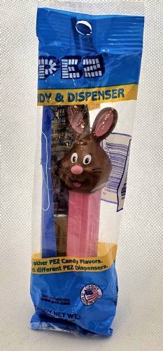 PEZ - Easter - Bunny - Brown Head, black whiskers, black eyebrows - E