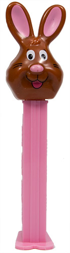 PEZ - Easter - Bunny - Brown Head, black whiskers, black eyebrows - E