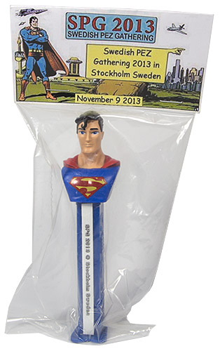 PEZ - Swedish Pez Gathering - 2013 - Superman - shiny logo, short eyebrow - A