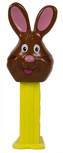 PEZ - Mini Gift Egg - Bunny - Brown Head, black whiskers, black eyebrows - E