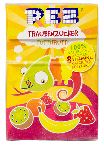 PEZ - Dextrose Packs - Traubenzucker chameleon