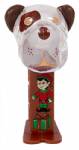 PEZ - Barky Brown Mini  Crystal Clear Head on elf with parcel