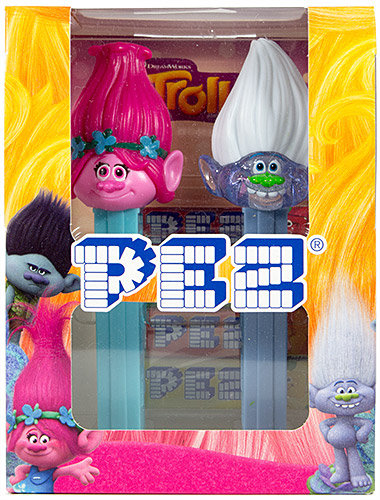 PEZ - Dreamworks Movies - Trolls - Twin Pack Poppy & Guy