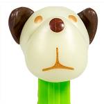 PEZ - Barky Brown White GITD Head on bats, witch and pumpkins