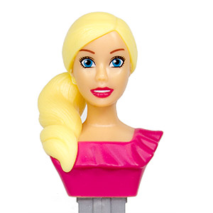 PEZ - Barbie - Serie 2 - Barbie with braid - dark pink dress - B