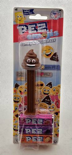 PEZ - Funky Faces - Emoji - Poop - Brown, Big Eyes
