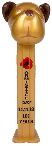 PEZ - AWL / SOS - Armistice Day 2018 - Barky Brown - Gold Head