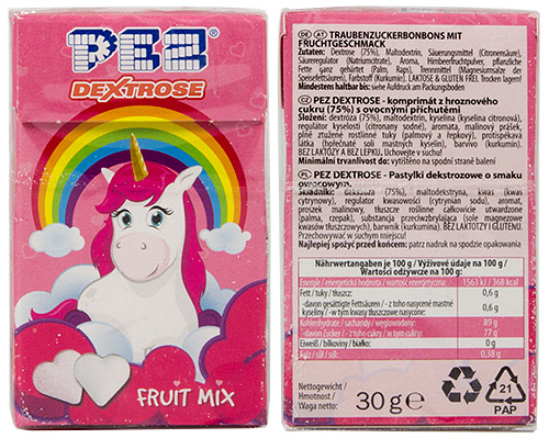 PEZ - Dextrose Packs - Rainbow Unicorn