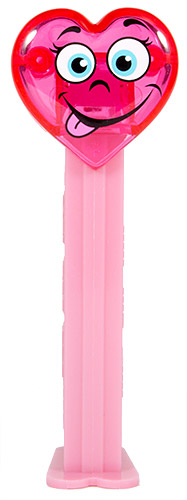 PEZ - Valentines - Silly Crystal Heart - Pink Crystal Head