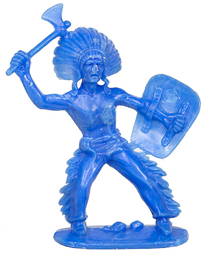 PEZ - Figuren Cowboys und Indianer - Blau - Indianer Tomahawk