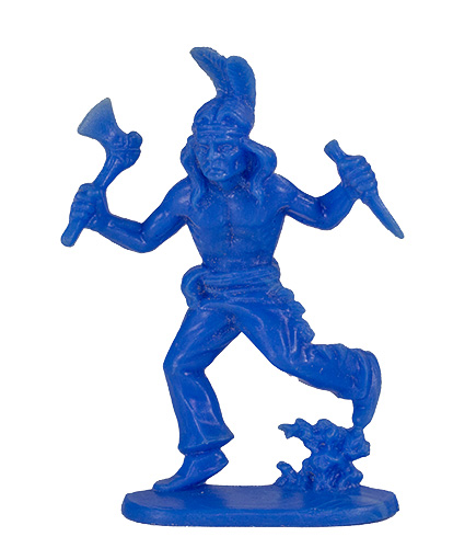 PEZ - Figuren Cowboys und Indianer - Blau - Indianer Beil und Messer