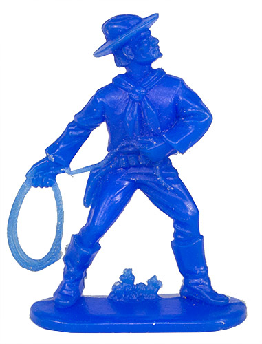 PEZ - Figuren Cowboys und Indianer - Blau - Cowboy Lasso Unten