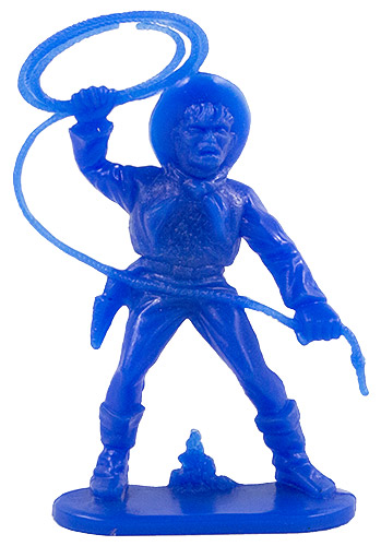 PEZ - Figuren Cowboys und Indianer - Blau - Cowboy Lasso Oben