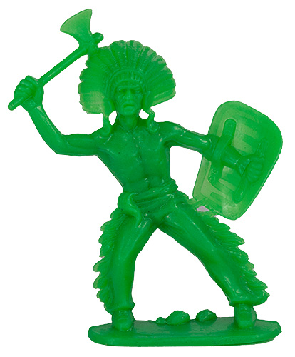 PEZ - Figuren Cowboys und Indianer - Grn - Indianer Tomahawk