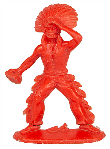 PEZ - Figuren Cowboys und Indianer - Rot - Indianer Federschmuck